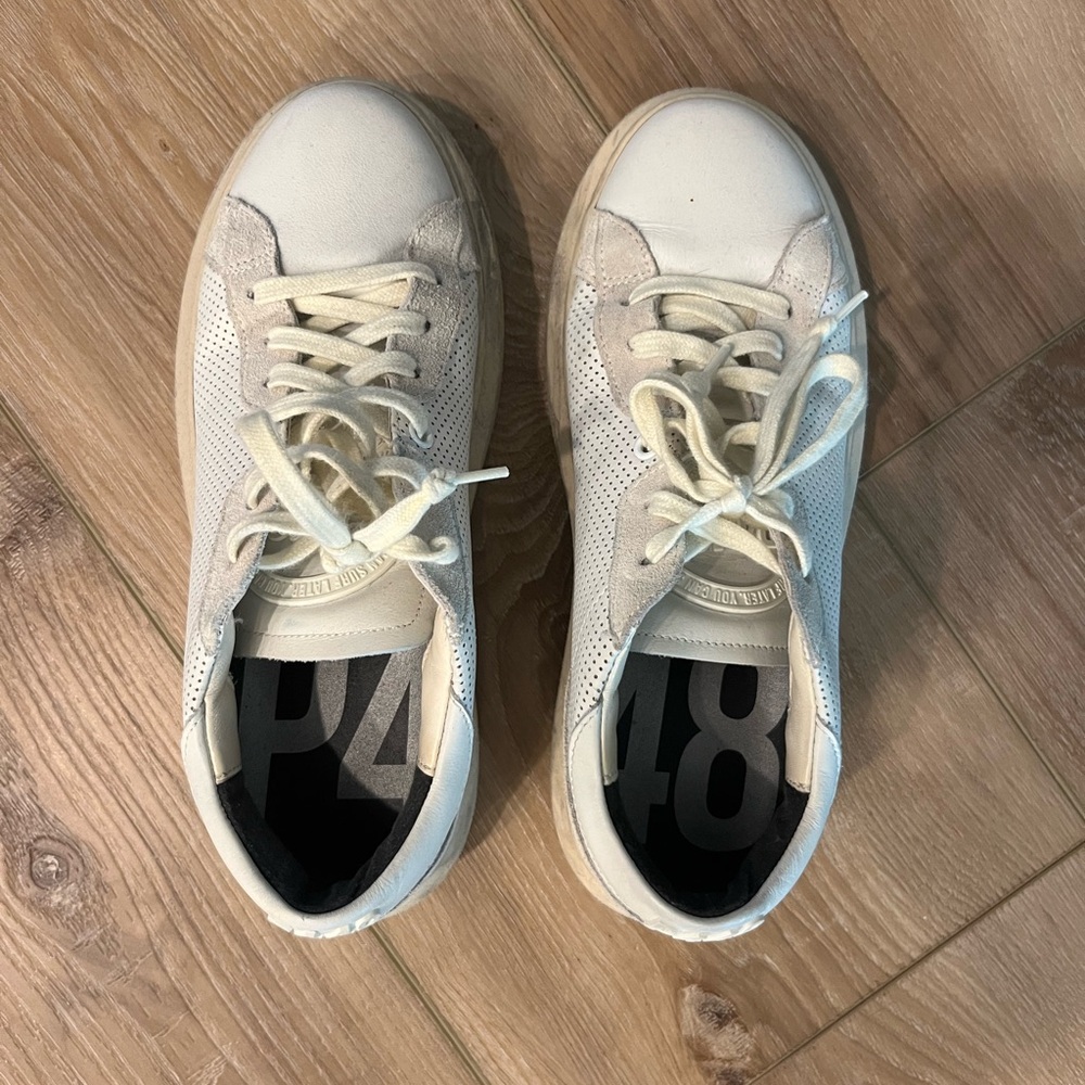 P448 White Platform Sneakers